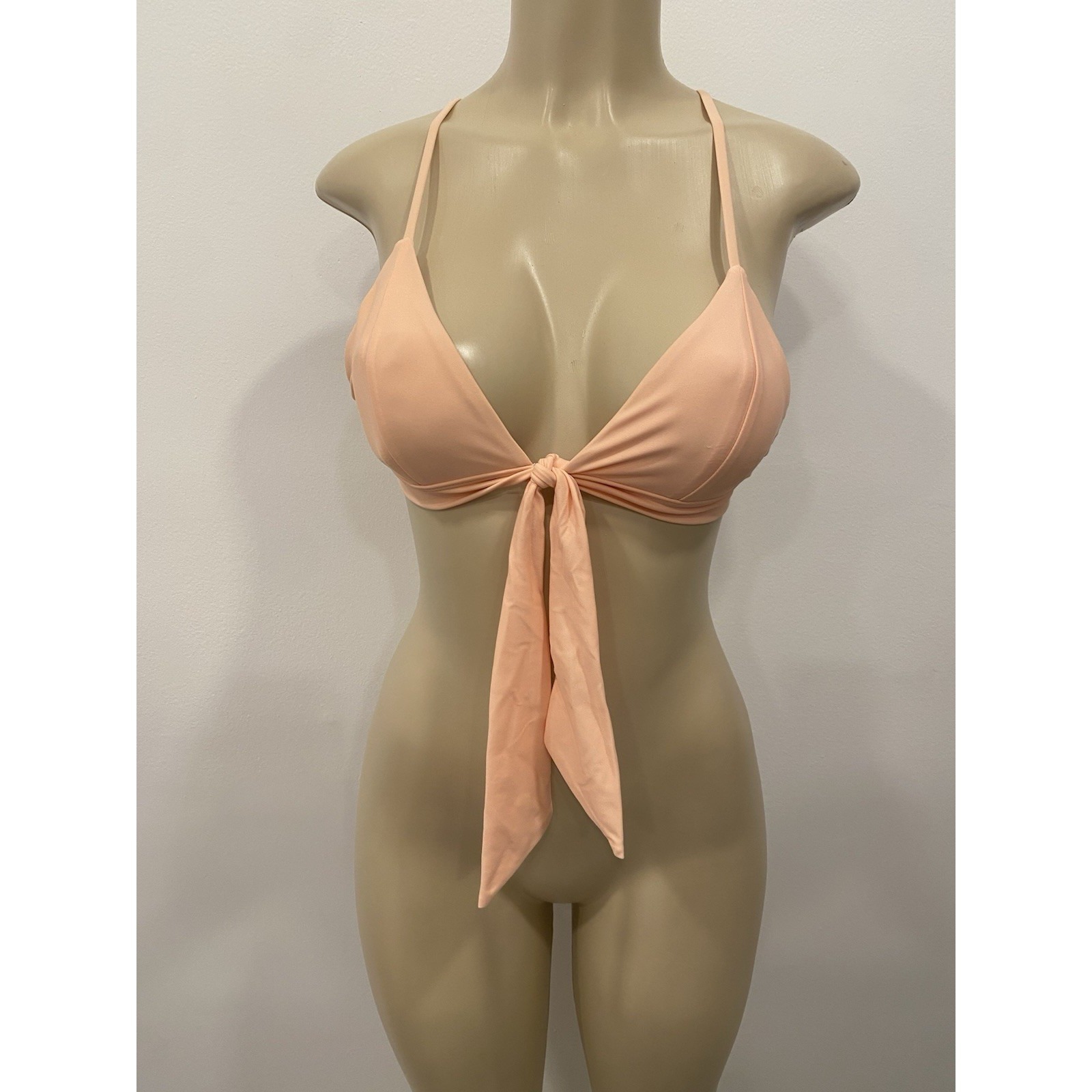 Ellejay Swimwear Bikini Top Peach Size Small Tie Front Top Only New With Tags